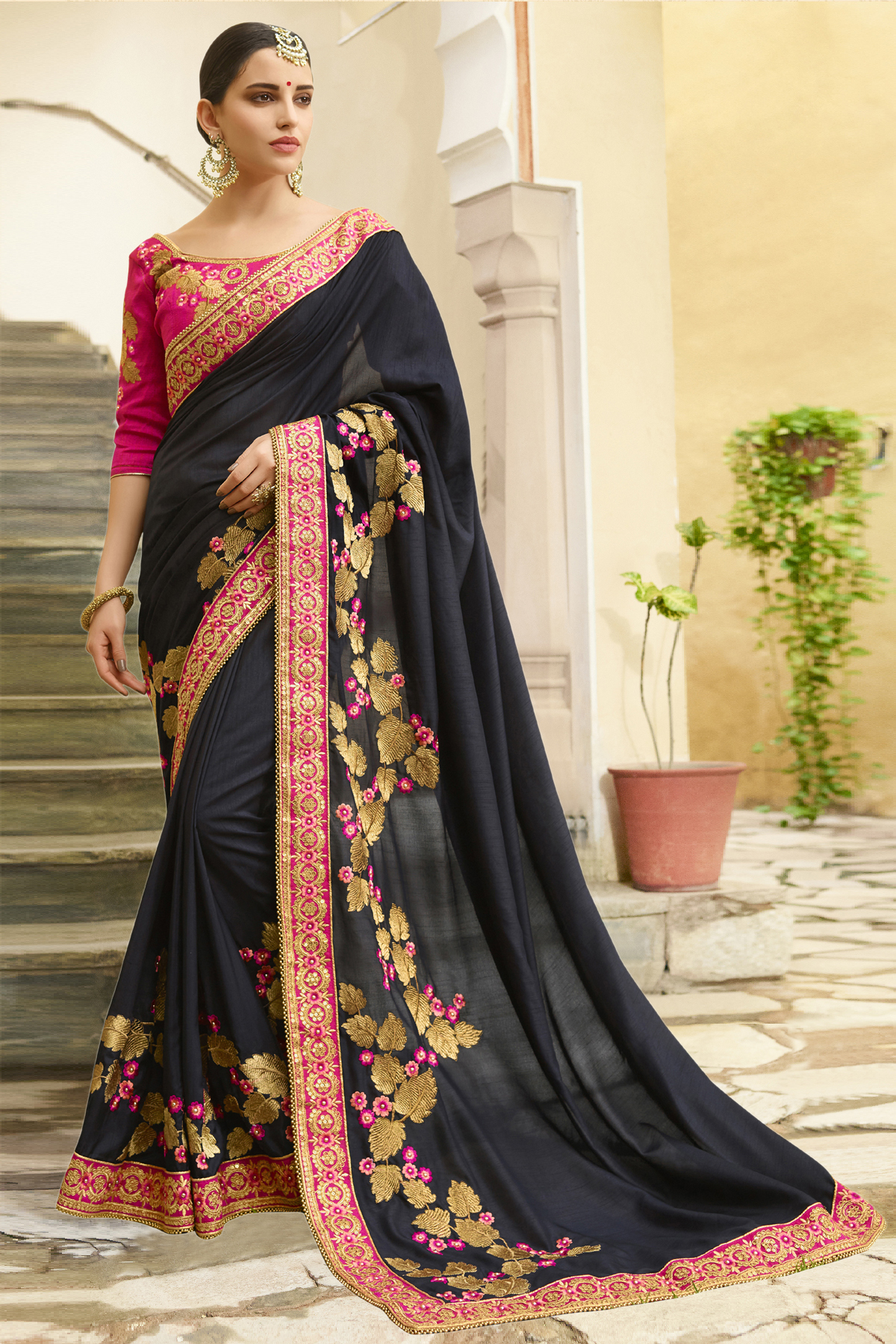 Exlclusive Designer Party Wear Embroidery Women Saree