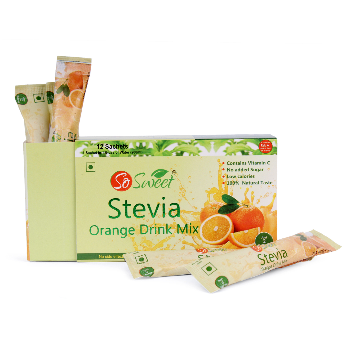 So Sweet Stevia Orange Drink Mix 12 sachets
