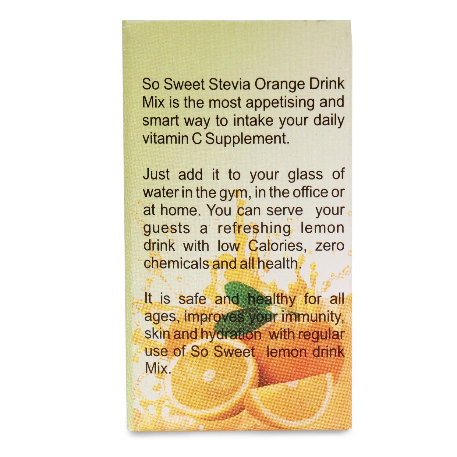 So Sweet Stevia Orange Drink Mix 12 sachets