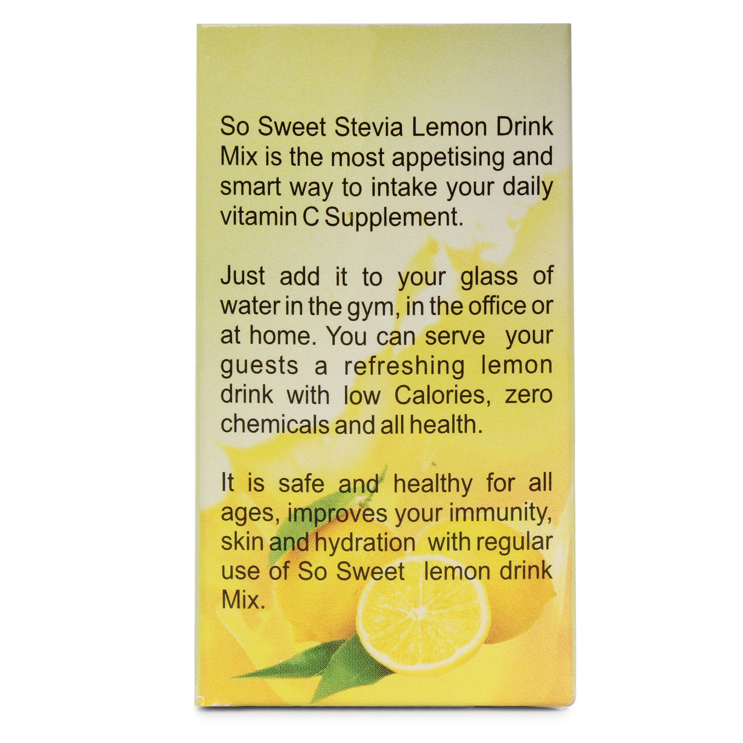 So Sweet Stevia Lemon Drink Mix 12 Sachets