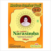 Madras Sambar Powder - Dried Mix Of Spices, Coriander, Cumin, Fenugreek, Black Pepper | Store In Cool And Dry Place, Enhance Sambar Flavor With Tamarind