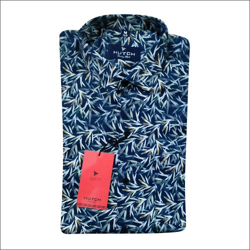 Washable Blue Printed Cotton Shirts