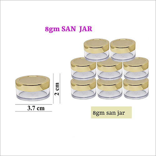 8 GM SAN Jar - Transparent Rigid Acrylic Material, 2 Inches Diameter | Ideal for Facial Creams, Thick-Walled Luxury Packaging