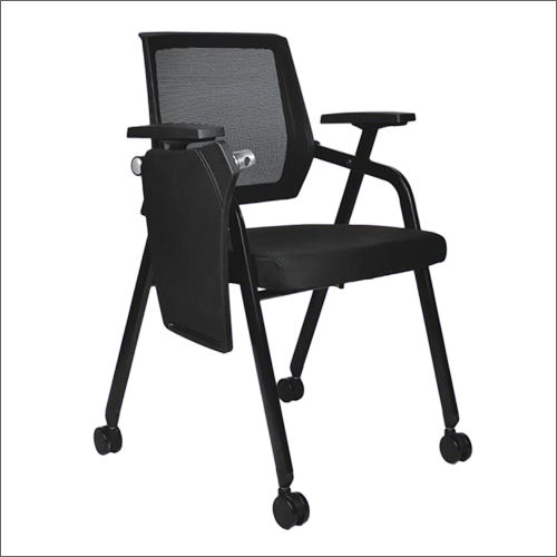 Powder Coated Flip Training Chair With Writing Pad And Wheel
