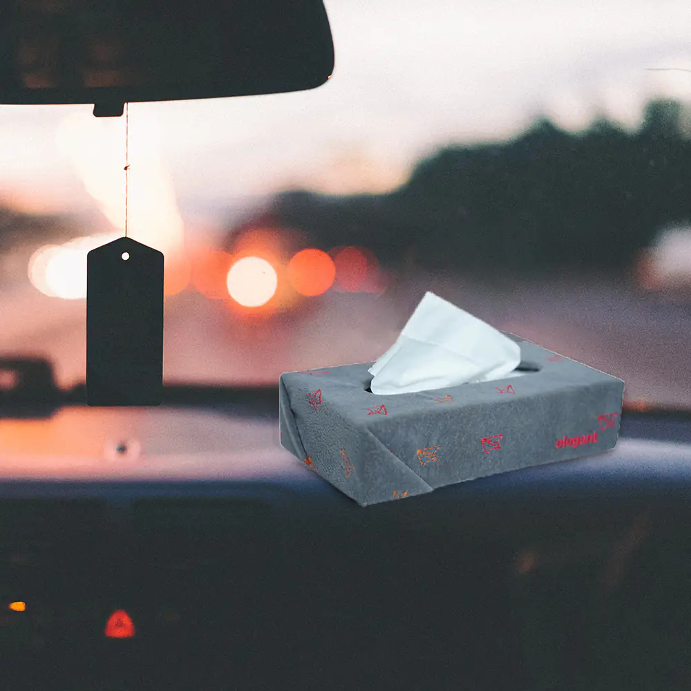 Fabric Tissue Box Grey
