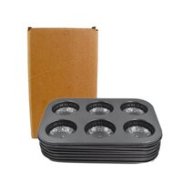 Cupcake Muffin Tray - Heavy-weight Carbon Steel, Medium Size, Black Color - Microwave Safe, Easy To Clean, Even Heating