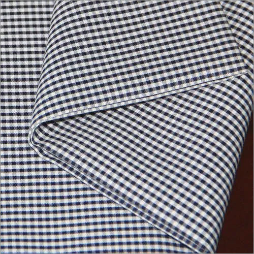 Check Printed Shirting Fabric