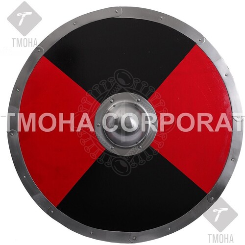 Medieval Shield  Decorative Shield  Armor Shield  Handmade Shield  Decorative Shield Large Dark Ages Viking Shield Red-Black MS0022