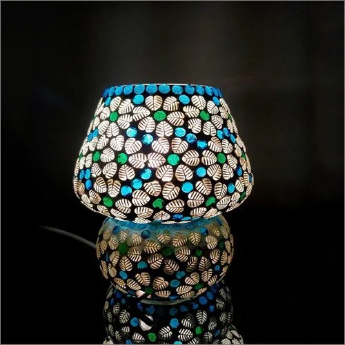Rishabh Home Decoration Glass Mosaic Dome Table Lamp