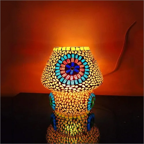 Rishabh Mosaic Glass Night Table Lamp
