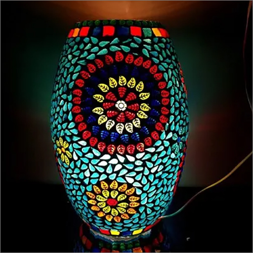 Glass Dholak Shape Vintage Night Side Lamp
