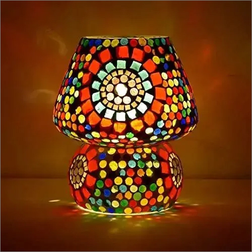 Multi Mosaic Glass Table Lamp