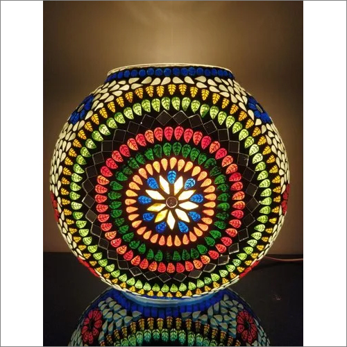 Oval (Purse )Shape Glass Mosaic Table Lamp