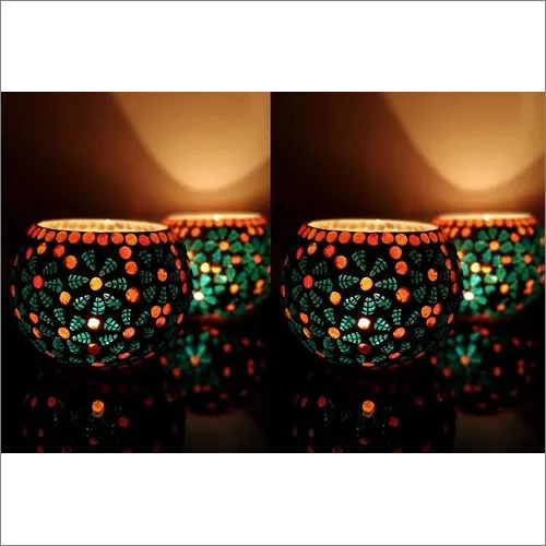 Mosaic Glass Tealight Candle Holders