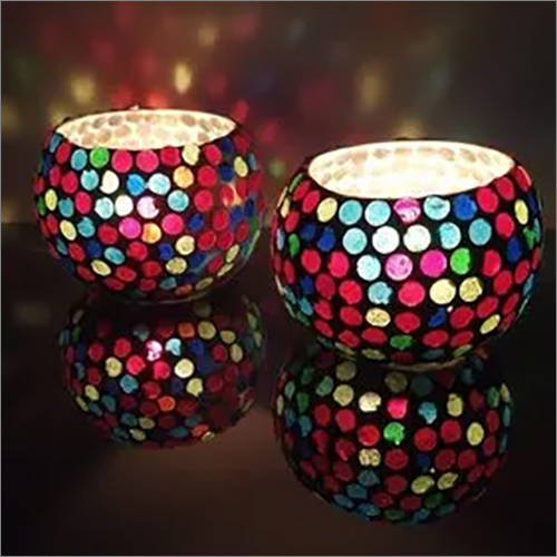 Handmade Mosaic Glass Candle Holders