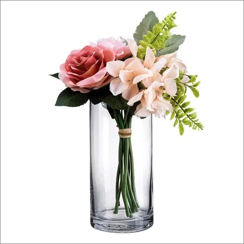 Rishabh Home Decoration Glass Cylinder Floral Vase