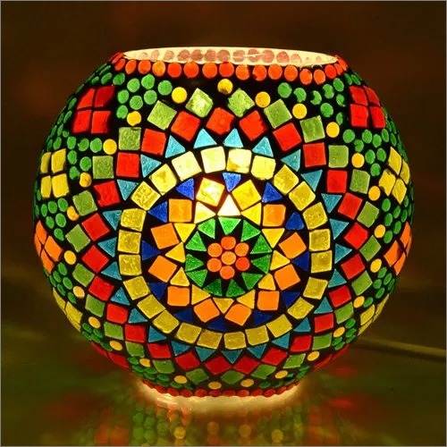 Oval Glass Mosaic Table Lamp Pradhuman