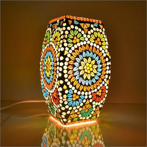 Rectangle Shape Glass Mosaic Table Lamp Pradhuman