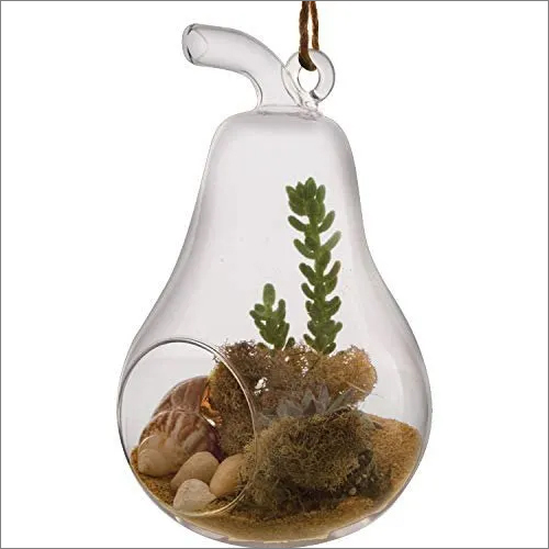 Hanging Planter Pear Shape For Indoor Garden Pear Shape Terrarium Cum Tea light Candle Holder