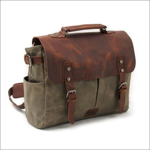 Casanova Leather Canvas Messenger Bag