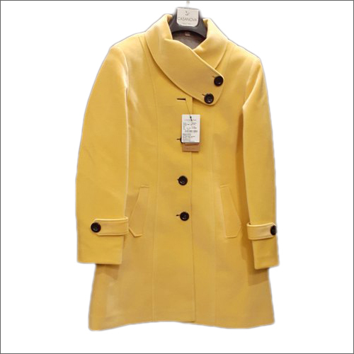 Ladies Mustard Yellow Woolen Coat
