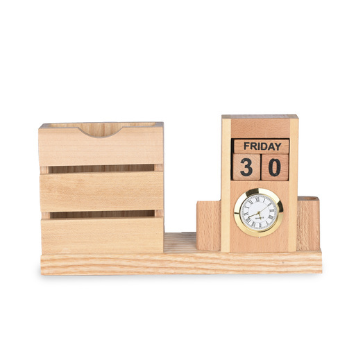 Wooden Desk Organizer with Calendar Blocks By Boxwish Bizsol Pvt Ltd
