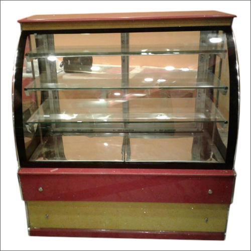 Kitchen Display Counter - Glass & Stainless Steel, Customized Design with Glossy Finish and Integrated Lighting