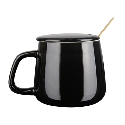 380ml Black Ceramic cup Set with Warmer