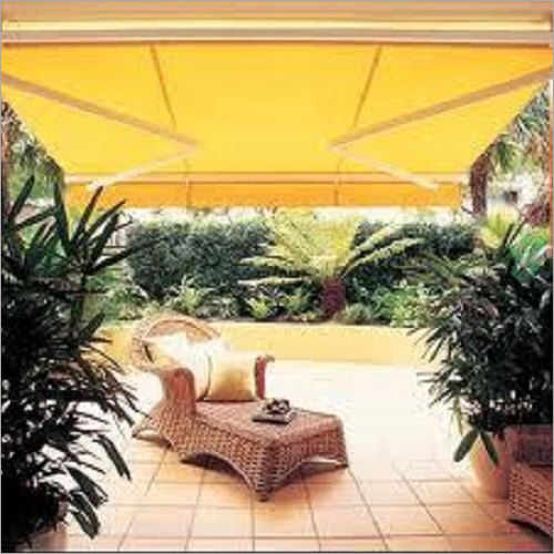 Shade Awning - PVC Coated Rectangular Orange Shade | Manual Operation Waterproof Fireproof Suitable for Large Windows Resorts & Hotels