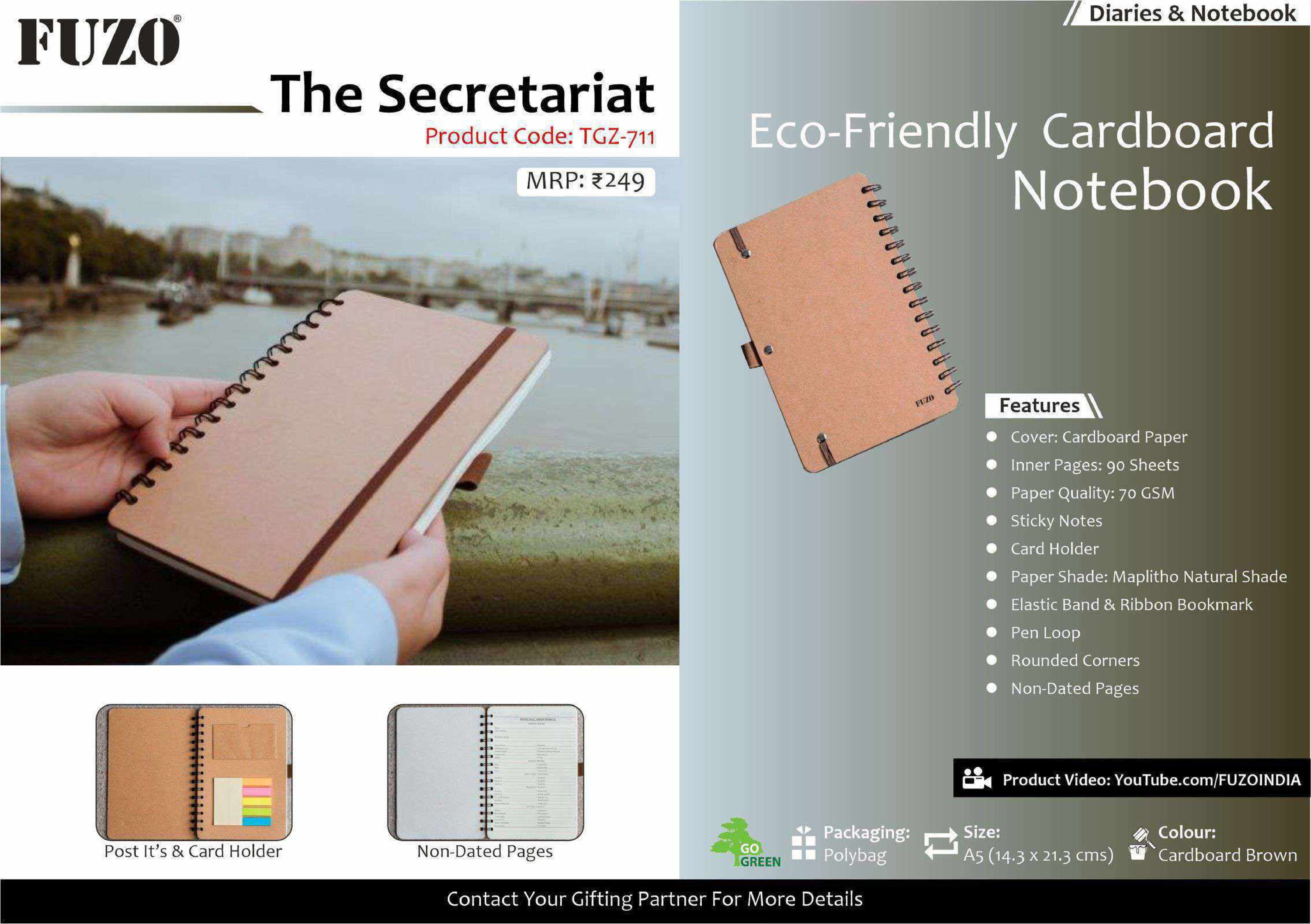 Eco Friendly Cardboard Notebook