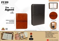 Zipped leather organizer with calculator