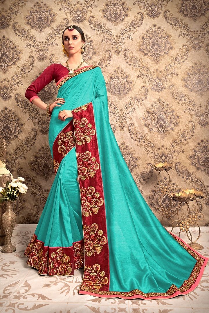 Exlclusive  Designer Embrodery  Women  chiffon   saree