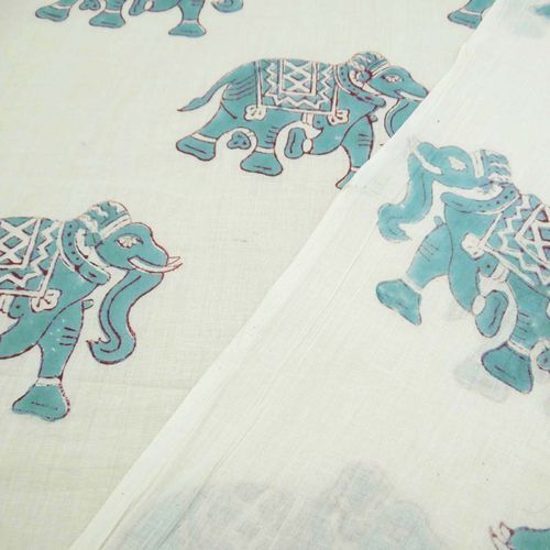 Indian Animal Hand Block Print Fabric