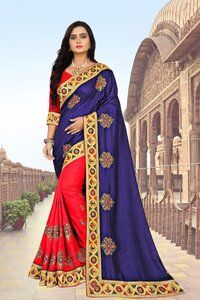 Designer Embrodery Women  Silk  saree