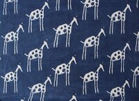 Sanganeri Hand Block Animal Print Vegetable Blue Cotton Fabric