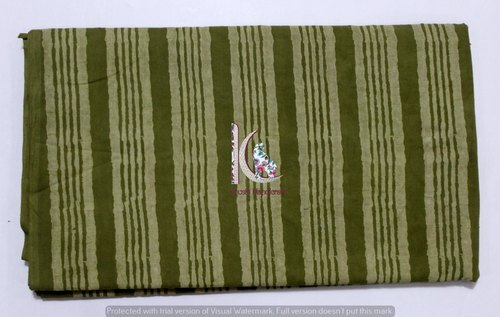 Exceptionally Soft Brown Striped 100% Cotton Block Print Dabu Fabric