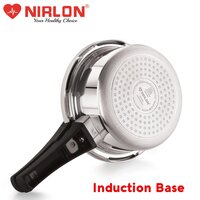 NIRLON Supreme Induction Base Outer Lid Pressure Cooker 5 Liters Silver
