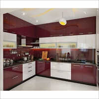 Mdf Modular Kitchen - L Shape, Matte & Gloss Finish | Modern Design, Easy To Clean, Features Drawers, Stain Steel & Wood Accessories