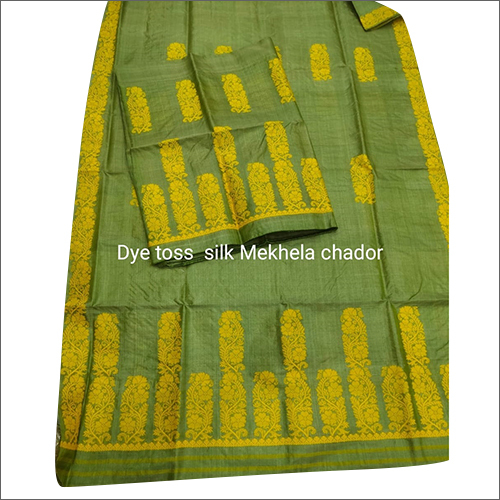 Multicolor Dye Toss Silk Mekhela Chador Saree