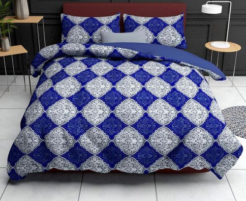 THREE D PRINT 3 PC SETS - Microfiber Polyester Bed Cover 90x108 cm , Multicolor Printed Design with Two Soft Pillows for Home and Hotel Use