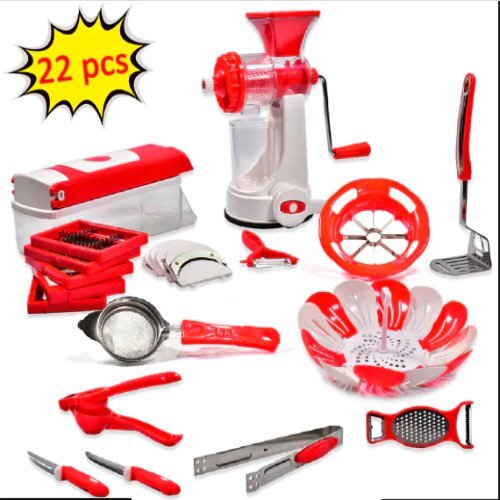 Red And White Kitchen Tools Set