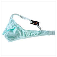 Light Blue Cotton Bra - 10mm , Adjustable Straps, Full Coverage, V Neckline Design, Ultra Comfortable Fit