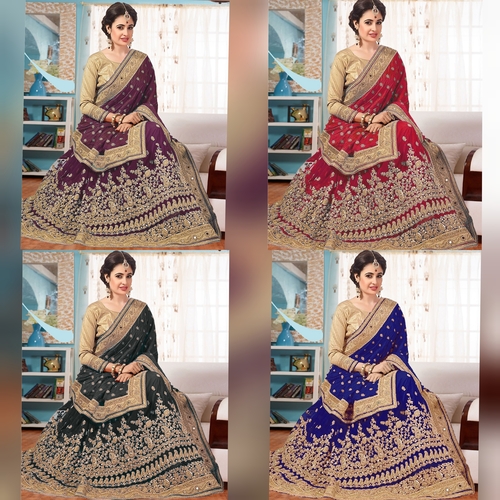 Exlclusive Designer Embrodery Vichitra with net Silk saree