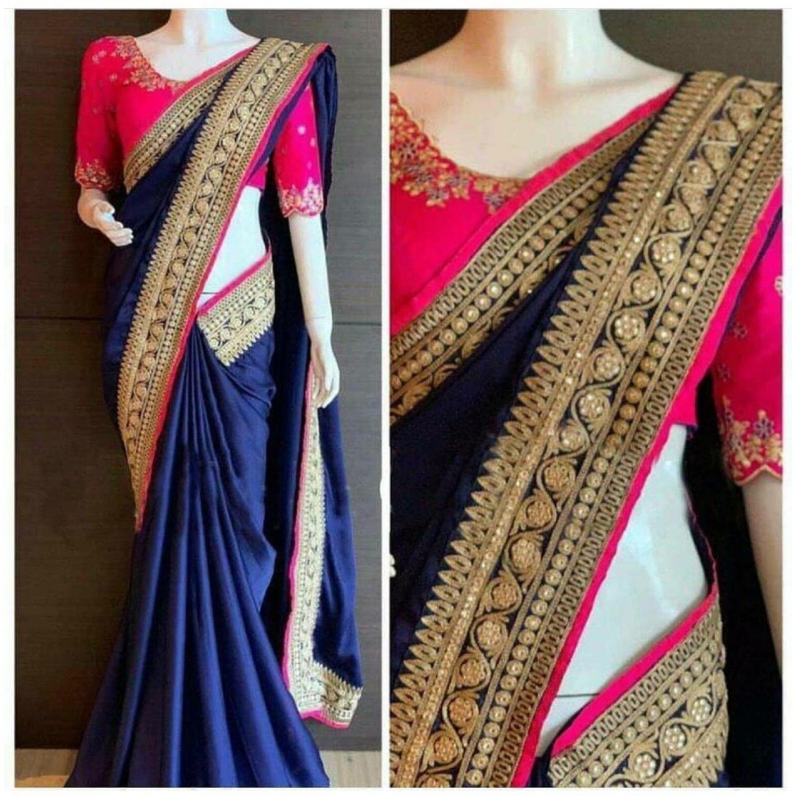 Exlclusive  Designer Embrodery Women Dola silk saree