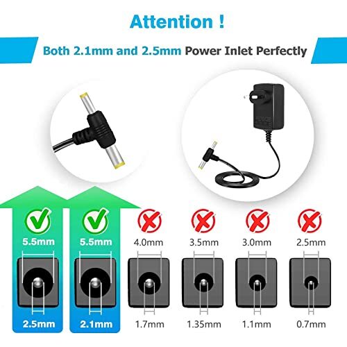 AC DC Power Adapter Two Pin 2AMP