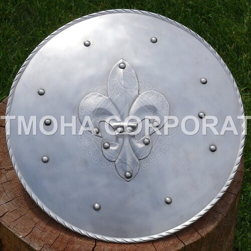 Medieval Shield  Decorative Shield  Armor Shield  Handmade Shield  Decorative Shield Buckler Fleur-de-Lys MS0085