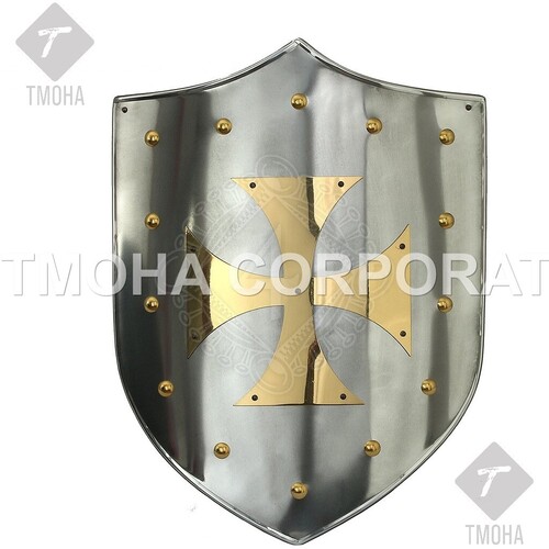 Medieval Shield Decorative Shield Armor Shield Handmade Shield Decorative Shield Shield with brass Templar cross MS0091