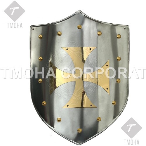 Medieval Shield  Decorative Shield  Armor Shield  Handmade Shield  Decorative Shield Shield with brass Templar cross MS0091