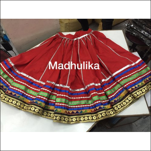 Red Kalbeliya Dance Traditional Gherdaar Lehenga Chunni Kurti