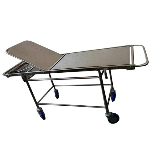 Stainless Steel Backrest Stretcher With Trolley Commercial Furniture